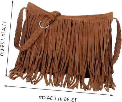 Leder Französische Schultertaschen für Damen - Cowboy Handtasche mit Fransen und Quasten, ideal als Crossbody Hobo Tasche