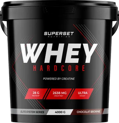 Image de Whey protéine - Superset Nutrition - WHEY HARDCORE (4KG) - Saveur Brownie