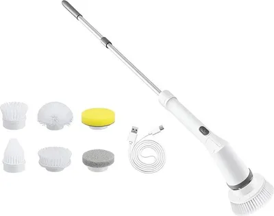Obrázok produktu pre Verk 27032 Elektrická rotačná čistiaca kefa, teleskopická 6 v 1 biela