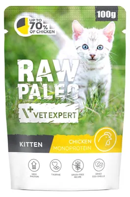 Obrázek produktu pro Surová paleo kočka kuřecí krmivo VETEXPERT - mokré kočky krmivo - 100 g