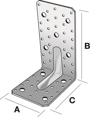 Image de Grande équerre renforcée SIMPSON - A95xB170xC113 - ép.3 mm - E20/3