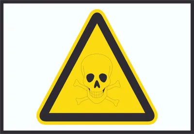 Produktbild von Vorsicht Giftige Stoffe Symbol Schild A5 Rückseite selbstklebend