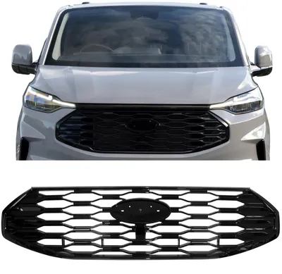Sport Kühlergrill Schwarz Glanz Waben für Ford Tourneo Transit Custom ab 2023 – Produktansicht