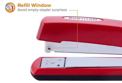 Image de Agrafeuse de bureau Bostitch en métal, rouge