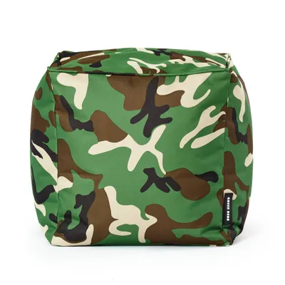 Produktbild von Green Bean® Sitzhocker "Cube" 40x40x40cm mit EPS Perlen Füllung - Fußhocker für Sitzsäcke - Camouflage Grün
