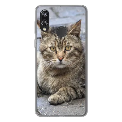 Produktbild von MuchoWow® Handyhülle Schutzhülle Hülle für Huawei P20 Lite (2020) Katze - Tier - Braun - Mädchen - Kinder - Jungen - Kind Silikon Softcase Handy Hülle - Kartenhalter