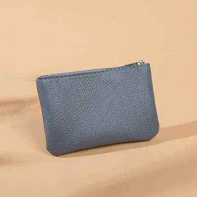 Produktbild von Uni lychee print minimalistische rits zero wallet, blauw, 12,5 x 8 cm