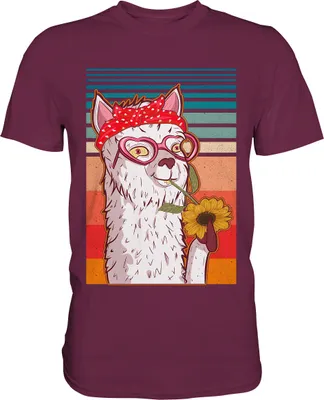 Produktbild von Lama Sonnenblumen T-Shirt Gärtner Geschenk – Burgundy / XXL