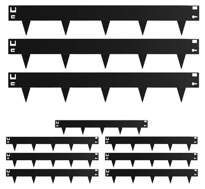 Produktbild von Relaxdays Rasenkante, Stahl, 10er Set, flexible Beeteinfassung, HxB: je 16x106 cm, Umrandung für Beet & Rasen, schwarz