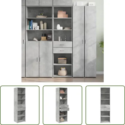 Produktbild von The Living Store Highboard Betongrau 50x42,5x185 cm Holzwerkstoff