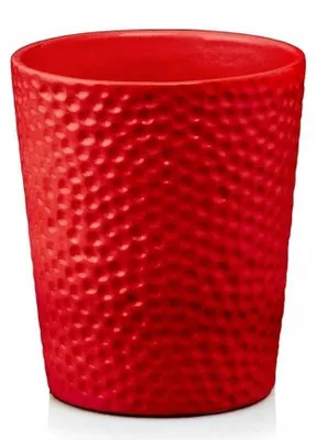 Immagine prodotto di Vaso da fiori in Vetroceramica smaltato rosso, rotondo, 13 cm, decorativo, senza foro di drenaggio, per interni