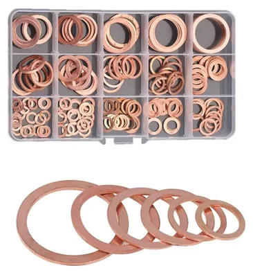 Produktbild von Kupferflache Dichtungsring Set - 178 Stück Sortiment M5-M24