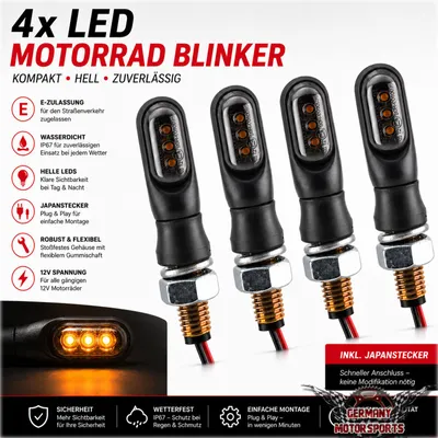 Produktbild von LED Blinker Spark schwarz getönt 4er Set