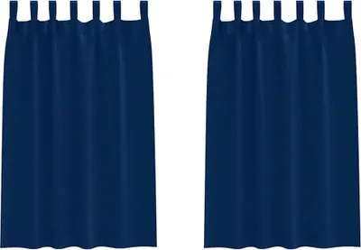 Obrázek produktu pro vidaXL Zatemňovací závěsy s kroužky, 2 kusy, tmavě modrá barva, materiál: polyester