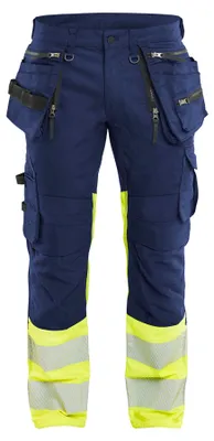 Produktbild von Blakläder High Vis Arbeitshose Stretch 1130, Farbe:Marineblau/ High Vis Gelb, Größe:C156