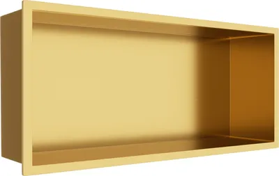 Produktbild von Półka wnękowa ze stali nierdzewnej GOLD WALL-BOX ONE, 45x20x10 cm, złoty szczotkowany, wodoodporna, Balneo