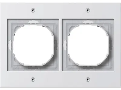 Image de Cadre Gira double, TX44, encastré IP44, blanc pur brillant, 1 pièce.