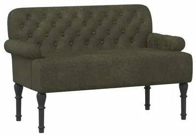 Image de vidaXL Canapé deux places avec capitonnage boutonné, couleur olive, 120 x 65 x 78 cm