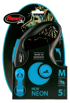 Produktbild von Flexi NEW NEON M, Gurt 5m, neon-blau