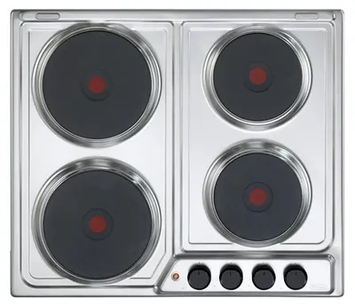 Image de De'Longhi FFI 46 ER Table de cuisson encastrable en acier inoxydable, 60 cm, plaque vitrifiée, 4 brûleurs