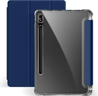 Produktbild von Smart Cover für Samsung Galaxy Tab S9 Tablet Hülle Cover Schutzhülle Tasche Stand Hülle Tasche Etui Blau-Transparent