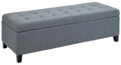 Obrázek produktu pro Úložná lavice s prošíváním | Barva: Šedá | Rozměry: 125 x 49 x 41,5 cm