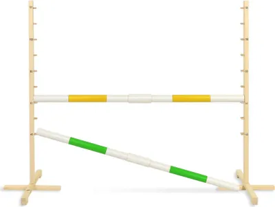 Image de Hobby Horse Hurdle 160cm 120cm Jaune et Vert avec Barres Ajustables