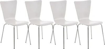 Obrázek produktu pro 4x židle pro návštěvníky - jednací židle - ergonomický sedák, stohovatelný design | Barva: bílá