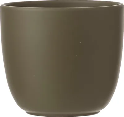 Produktbild von Blumenübertopf "Tusca" aus Keramik H 14 cm – Ø 14,5 grün  -  Übertopf Keramik Blumentopf Pflanztopf