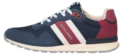 Image de Jack And Jones - Baskets pour homme, en mesh, à semelle plate GT15788 (42 EU standard) (bleu majolique)