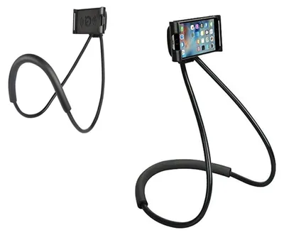 Produktbild von Handyhalterung Nacken Handyständer flexibel - 360 Grad drehbar - Schwarz - für Geräte von 4 bis 6,5 Zoll