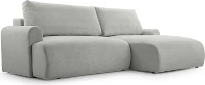 Produktbild von FEDVE Ecksofa Eckcouch Bordon L Form Sofa mit Schlaffunktion Bettkästen Couch Sofagarnitur Rechts Hellgrau (Aragon 83)