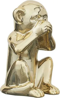 Obrázek produktu pro KERAMICKÁ FIGURKA Zlatá opice S 10 cm moderní