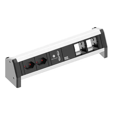 Obrázok produktu pre Bachmann DESK 1, Typ J, Hliník, Čierna, 2 AC zásuvky/AC zásuviek, 230 V, 16 A