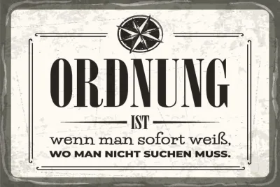Produktbild von vianmo Holzschild 12x18 cm Ordnung ist
