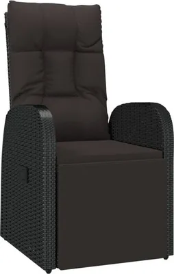 Zdjęcie produktu dla VidaXL 46066, Taras, Obite siedzisko, Technorattan, Stal, Czarny, 47 cm, 50 cm