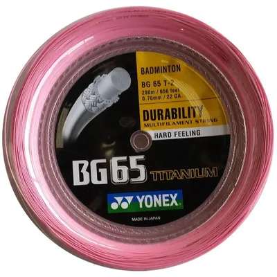 Productafbeelding van Yonex BG 65 Titanium, 200 meter badmintonracket snaar, 0.70 mm