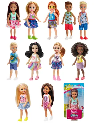 Produktbild von Barbie Club Chelsea with Graphic Top and Jean Skirt, Modepuppe, Weiblich, 3 Jahr(e), Mädchen, 152,4 mm, Mehrfarbig