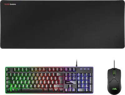 Produktbild von Combo H-Mech FRGB Tastatur, Ultralight Maus 10000DPI & XXL Mousepad, Schwarz, Spanische Sprache