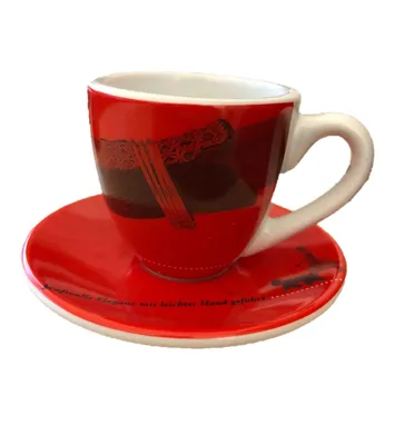 Produktbild von Porsche Espressotasse mit Unterteller, Porsche Design, Limited Edition, rot, aus hochwertigem Porzellan, Sammeltasse, Tasse, Espresso, Automarke