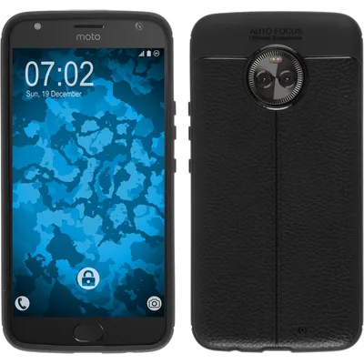 Produktbild von PhoneNatic Case kompatibel mit Lenovo Moto X4 - schwarz Silikon Hülle Lederoptik Cover