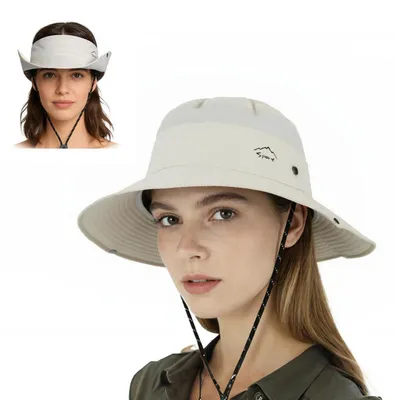 Productafbeelding van Zonnehoed voor dames en heren, zomer, strand, brede rand, waterafstotend, bucket-hoed met UV-bescherming