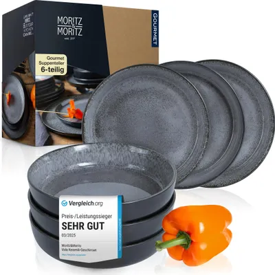 Produktbild von Moritz & Moritz VIDA 6tlg Suppenteller Anthrazit