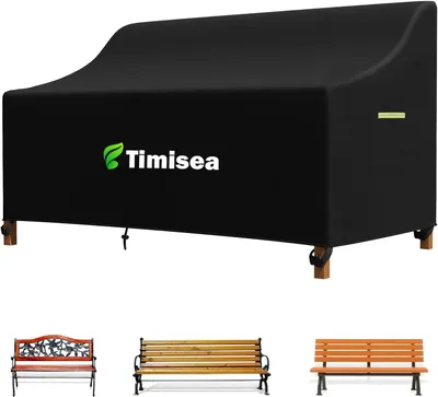 Imagen del producto de Funda protectora para banco de jardín, fabricada en tela Oxford 600D, de 135x67x65/91 cm, impermeable y resistente al viento, con protección UV