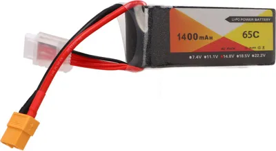 Zdjęcie produktu dla akumulator 4S Lipo 1400 mAh 14,8 V 65 C RC z wtyczką XT60 do helikoptera