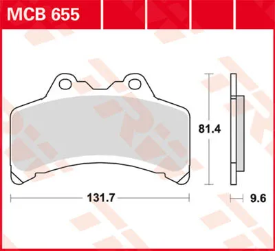 Obrázok produktu pre Sada brzdových doštičiek TRW MCB655 GTS1000 4BH