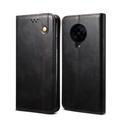 Obrázek produktu pro Pouzdro pro Xiaomi Poco F2, kožené flip pouzdro peněženka s funkcí stojánku černé