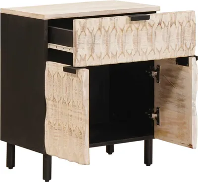 Produktbild von vidaXL Nachttisch mit Schubladen Weiß 50 x 33 x 60 cm Massivholz Mango
