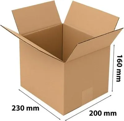 Image de Carton pliable Boîte en carton Carton 230 x 160 x 200 mm A5
