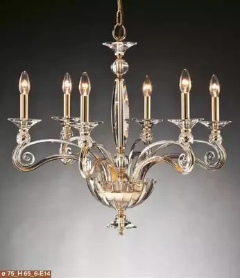 Productafbeelding van Kristallen kroonluchter, 6 lampen, hanglamp, verlichtingsarmatuur, plafondlamp